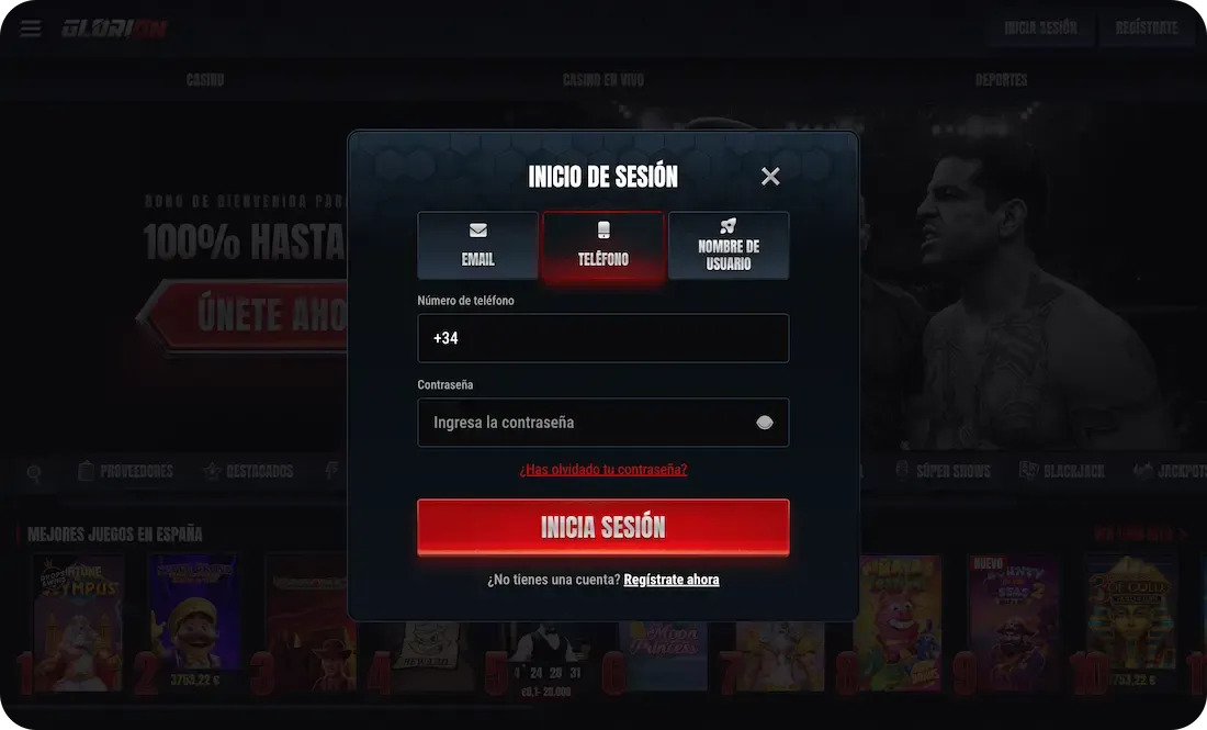 teléfono  iniciar sesión en el casino glorion