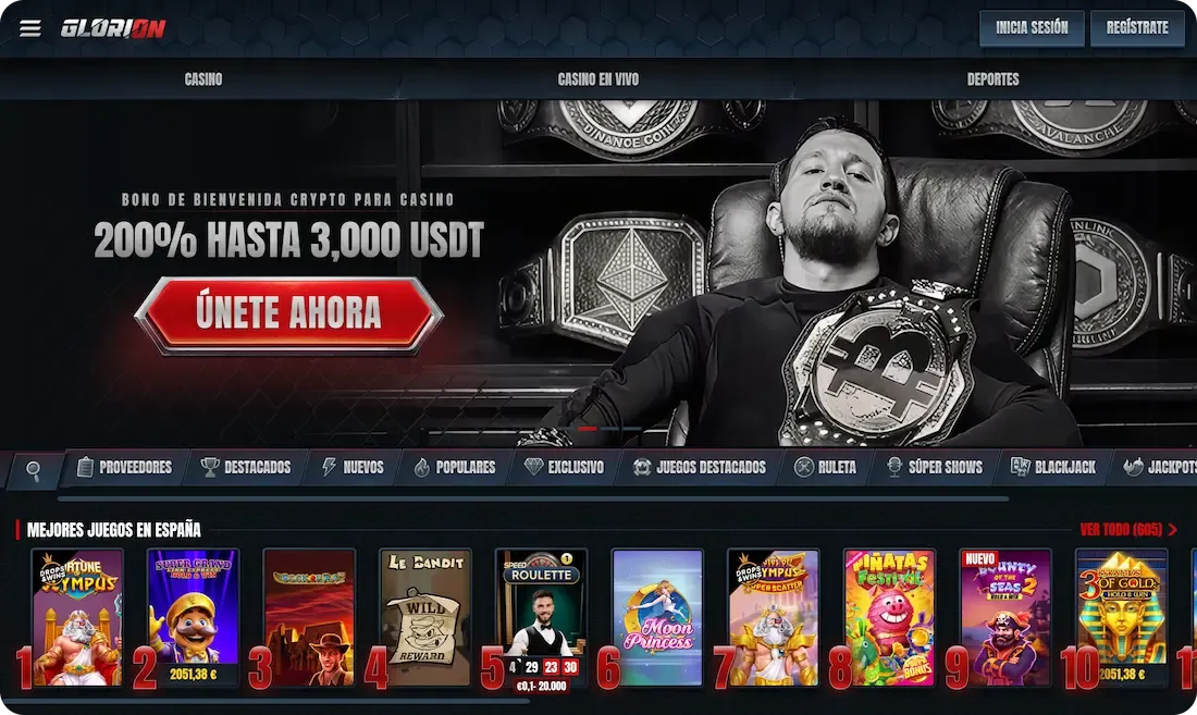 sitio web del casino glorion